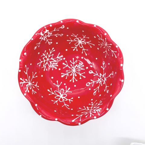 Red and White Snowflake