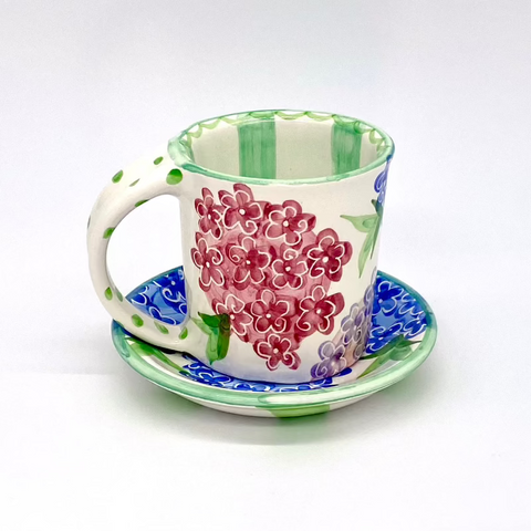 Endless Summer Hydrangea Mug and Saucer Bundle