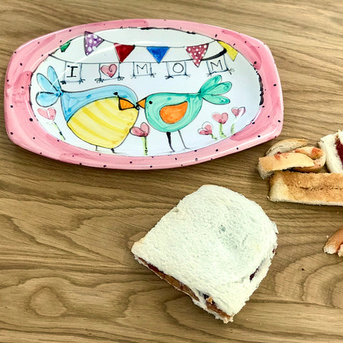 Love Birds Mother's Day Elliptical Plate