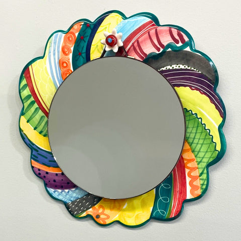 Round Julie Stripe Mirror