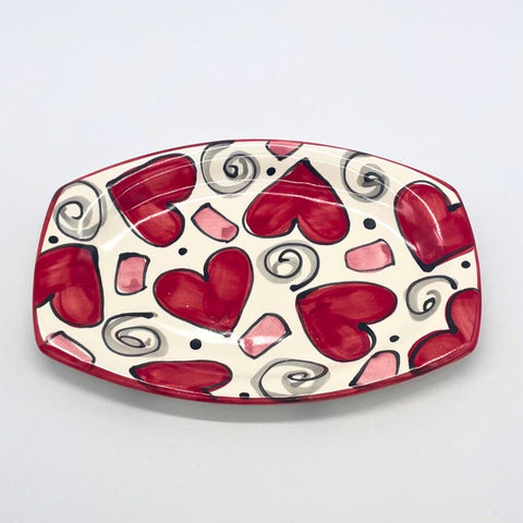 Confetti Hearts Elliptical Plate