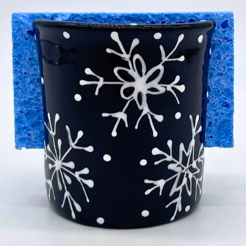 Black and White Snowflake Sponge Holder