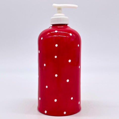 Red and White Dot Soap Pump