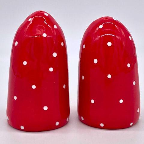 Red and White Dot Salt and Pepper Shakers