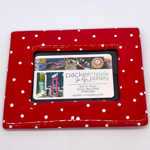 Red and White Dot Picture Frame
