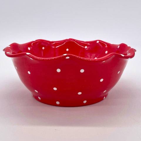 Red and White Dot Bowls