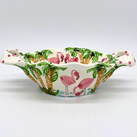 Flamingos Double Handled Basket