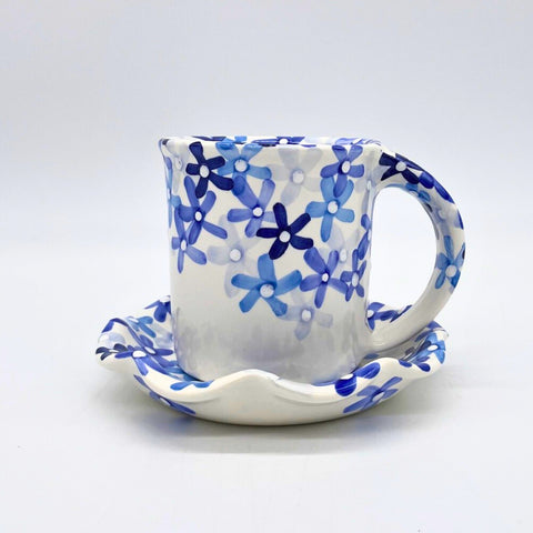 Little Blue Flowers Mug and Saucer Bundle