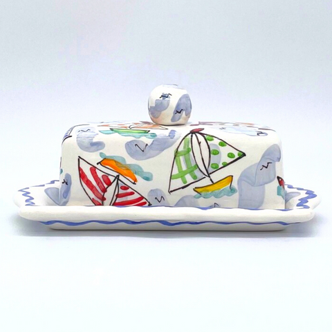 Sailboats Butter Dish