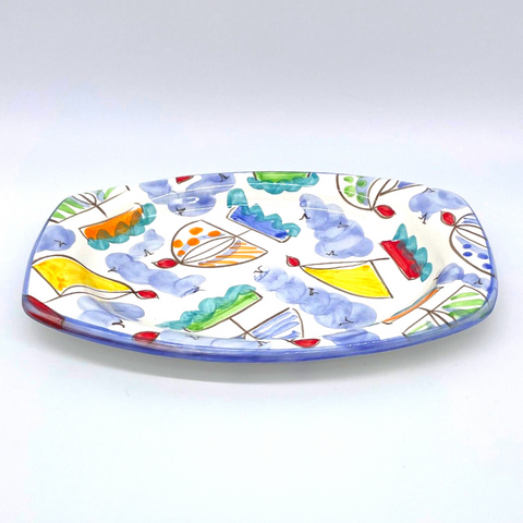 Sailboats Elliptical Plate