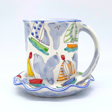 Sailboats Mug and Saucer Bundle