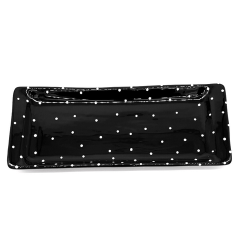 Black and White Dot Bread Tray