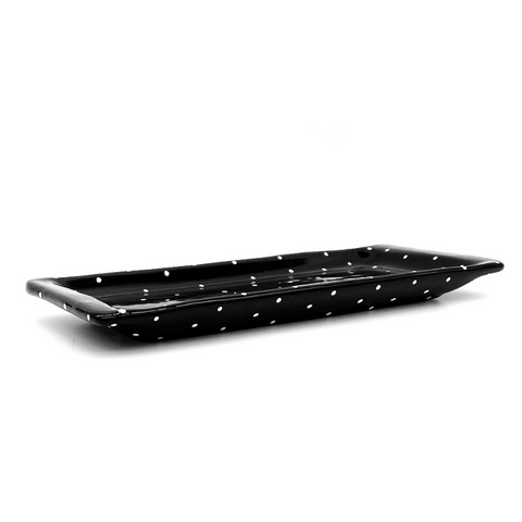 Black and White Dot Bread Tray