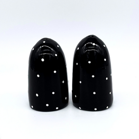 Black and White Dot Salt and Pepper Shakers