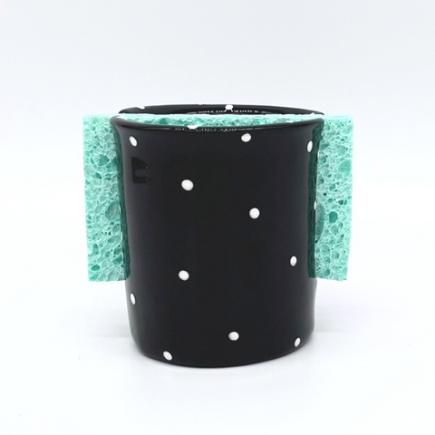 Black and White Dot Sponge Holder