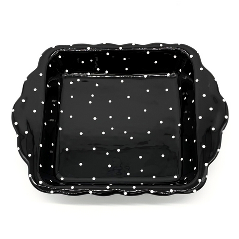 Black and White Dot Square Baker