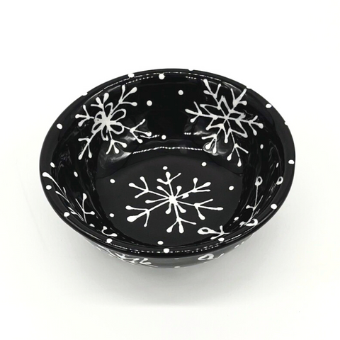 Black and White Snowflake Bowls