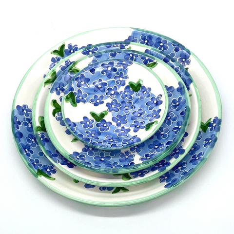 Blue Hydrangea Plates