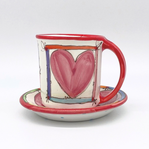 Framed Hearts Mug and Saucer Bundle
