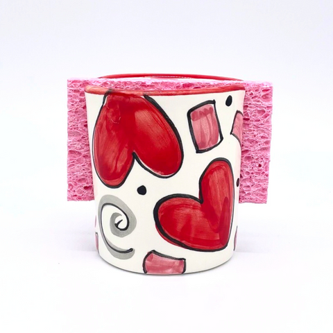 Confetti Hearts Sponge Holder