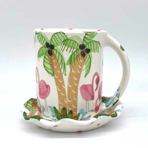 Flamingos Mug and Saucer Bundle