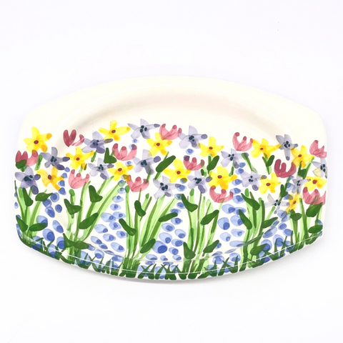 Flower Garden Elliptical Plate