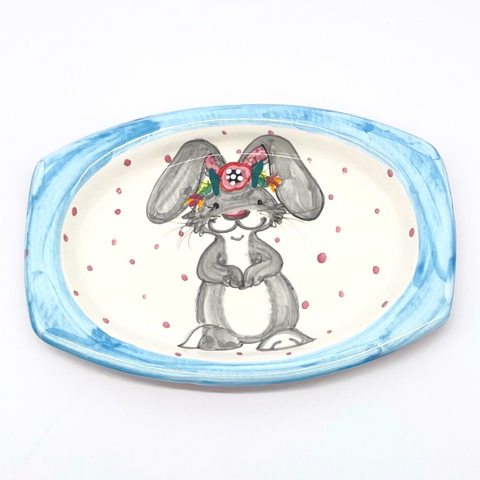 Gray Bunny Elliptical Plate