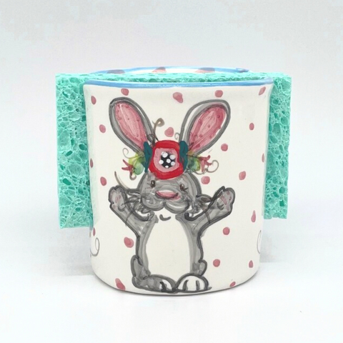 Gray Bunny Sponge Holder