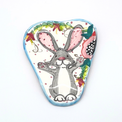 Gray Bunny Double Spoon Rest