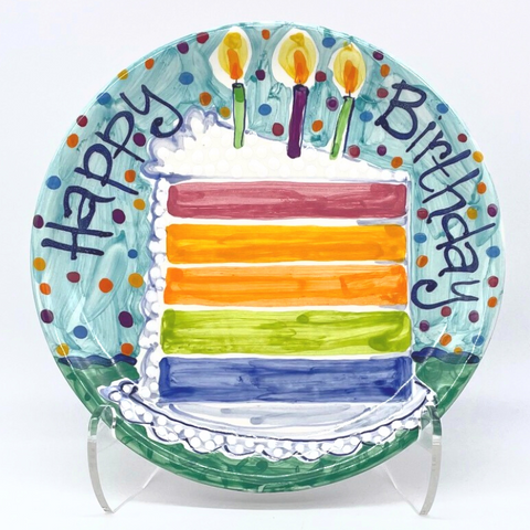 Sliced Birthday Cake Plate