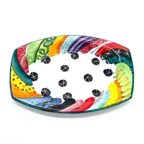 Julie Stripe Elliptical Plate