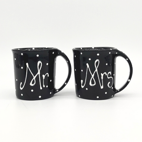 Mr. & Mrs. Mug Set - White Dot