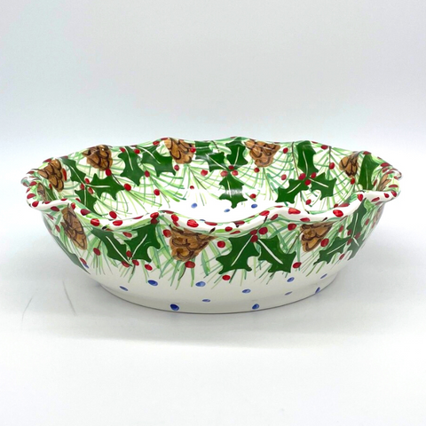 Pinecone Holly Pasta Bowl