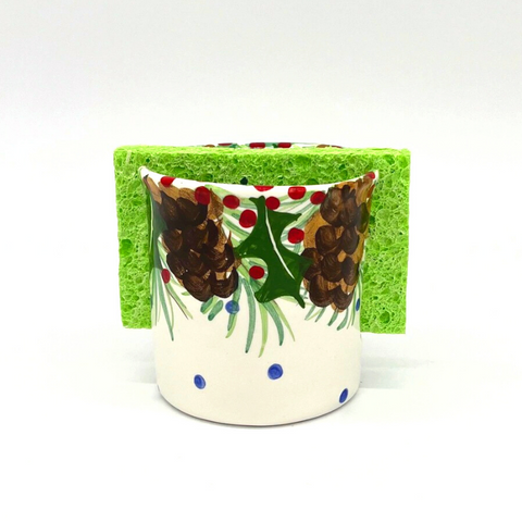 Pinecone Holly Sponge Holder