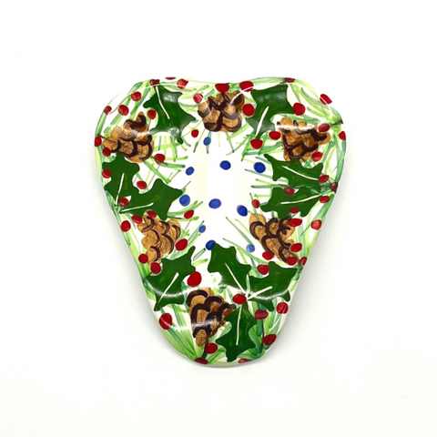 Pinecone Holly Double Spoon Rest