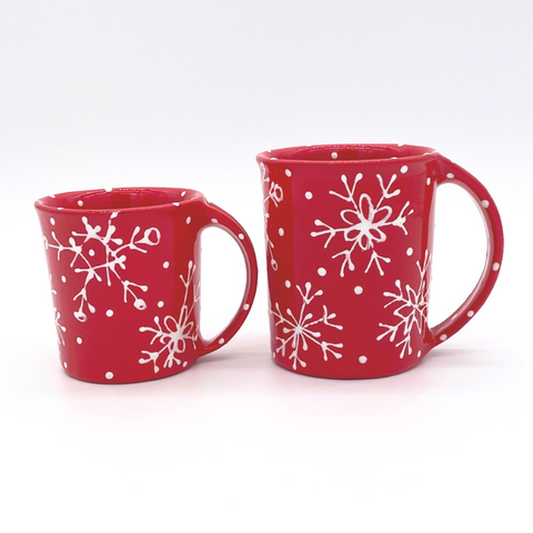 Red and White Snowflake Mug