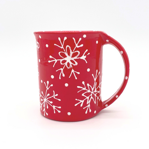 Red and White Snowflake Mug