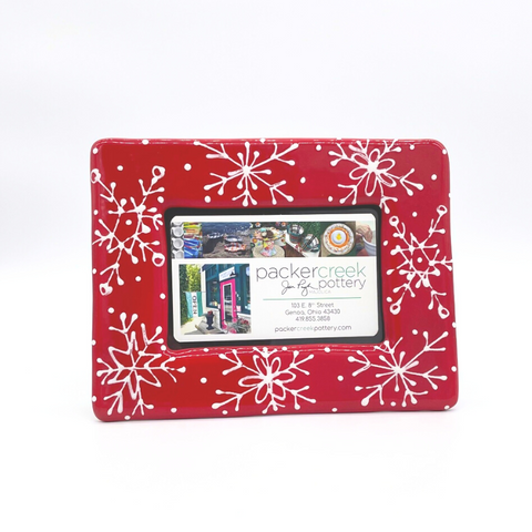 Red and White Snowflake Picture Frame