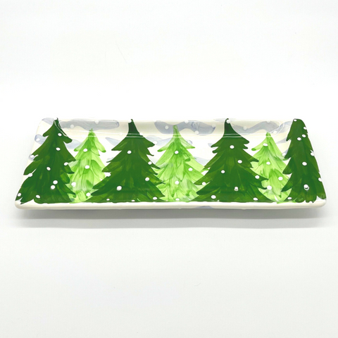 Snowy Trees Bread Tray