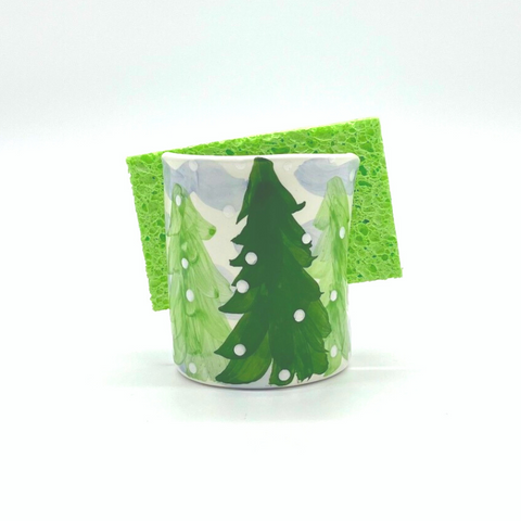 Snowy Trees Sponge Holder