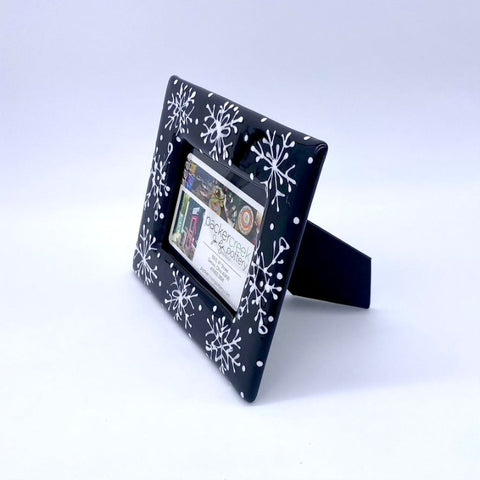 Black and White Snowflake Picture Frame