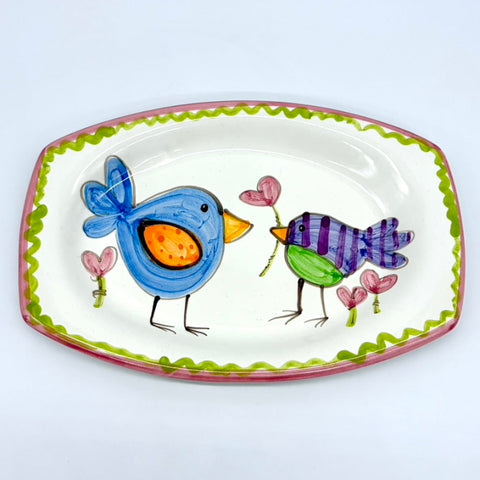 Love Birds Elliptical Plate