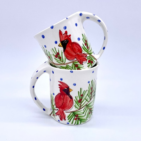 Winter Cardinal Mugs