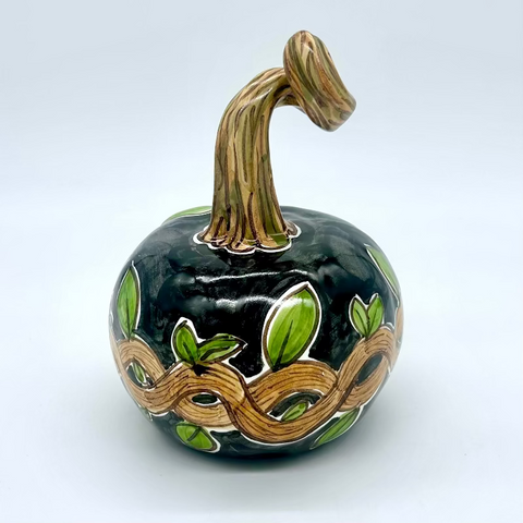Small Black + Vines 3d Pumpkin
