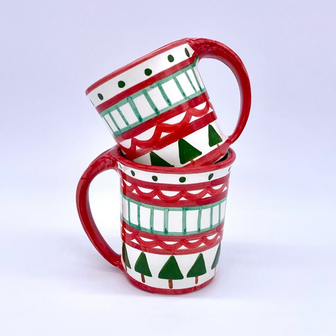 Holiday Stripe Mugs
