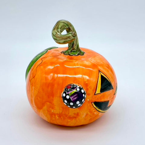 Small Jack-O-Lantern with Spider 3d Pumpkin