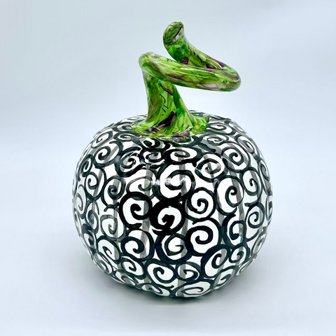 Medium Black Swirl 3d Pumpkin