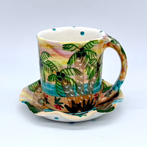 Tropical Sunset Mug and Saucer Bundle