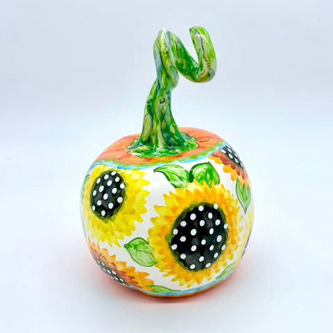 Medium Orange Sunflower 3d Pumpkin