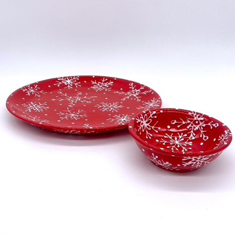 Red and White Snowflake Serving Bundle